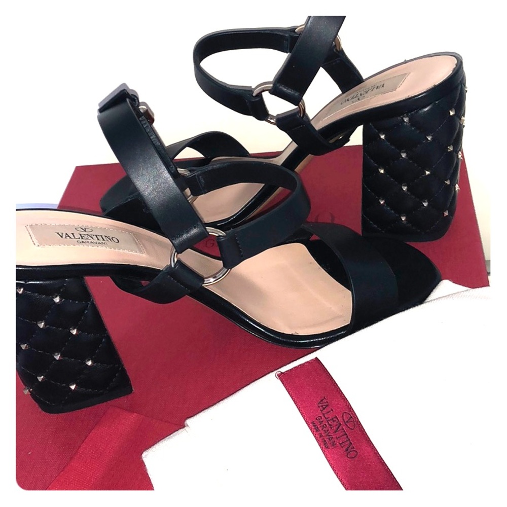 Valentino rockstud block heel sandals